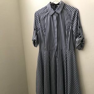 BCBGMAXAZRIA Striped Flared Dress